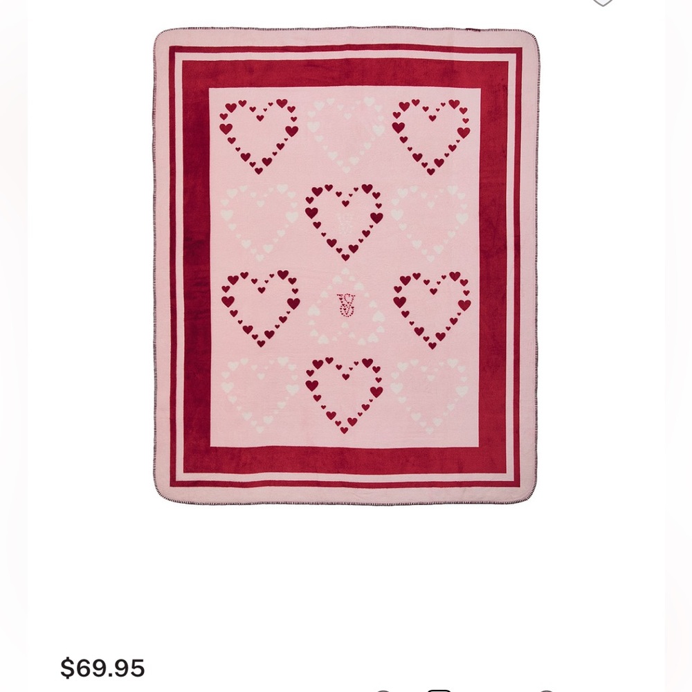 Victoria’s Secret Heart Patterned Blanket